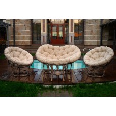 Террасный комплект Mamasan + 2 Papasan + Стол какао