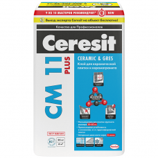 Клей для плитки морозостойкий CERESIT CM11 мешок 25кг 48м/пал 