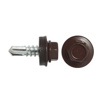 Саморез кровельный 5,5* 25 RAL 8017 Темно-коричневый (уп. 25штук)