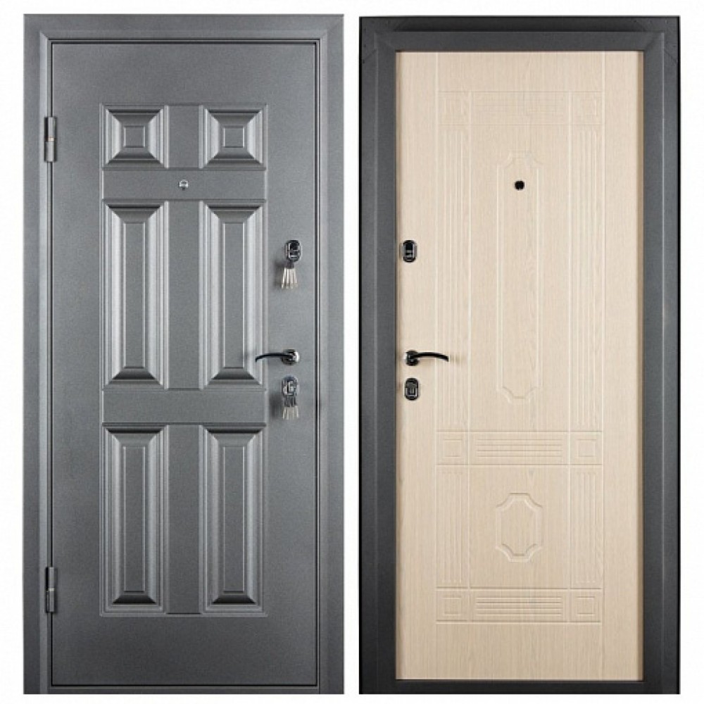 Дверь метал. Виктория BMD4 104 durang бел дуб 2050*960 правая