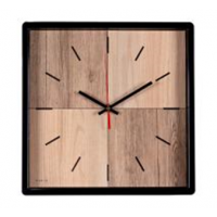 Часы настенные квадрат 30х30см, корпус черный "Два дерева" 3028-011