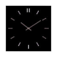 Часы настенные из стекла, 28х28 см, чёрный+серебро, открытая стрелка, "Моно" 2801-002