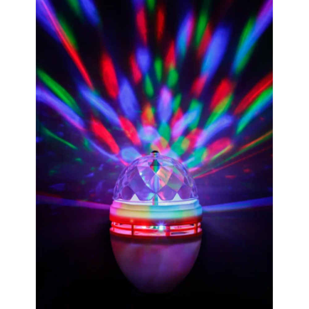 Диско-лампа ДЛ-01 с цоколем Е27, 3 Вт, RGB