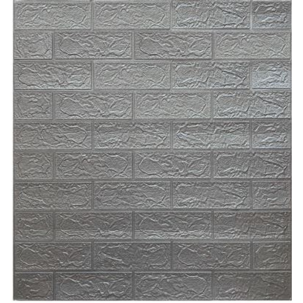 Панель ПВХ 700*770мм Кирпич серый металлик