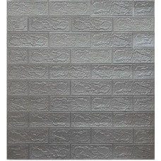 Панель ПВХ 700*770мм Кирпич серый металлик