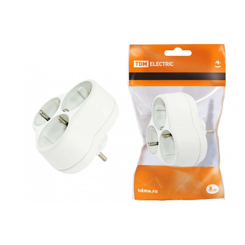 Тройник с/з круглый 16А 250В 1806-0028 Тройник с/з круглый 16А 250В 1806-0028