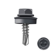 Саморез кровельный 5,5* 19 RAL 7024 Графит (уп. 50штук)