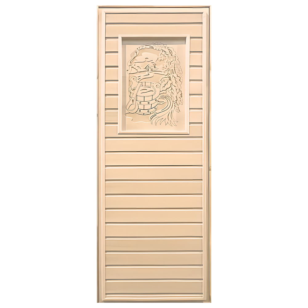 Дверь для сауны ЛИПА глухая с рисунком 190х70см