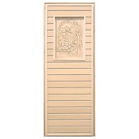 Дверь для сауны ЛИПА глухая с рисунком 190х70см