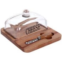 Сырница деревянная SHEF 18,5х18см с ножом 312-1756