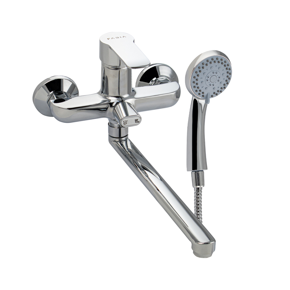 Смеситель для ванны FABIA силумин длинный излив (9686)