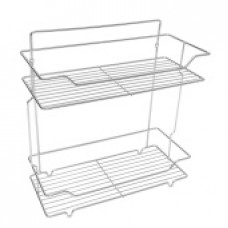 Полка настенная 2 ярус прямая Delphinium хром АЕ-430 