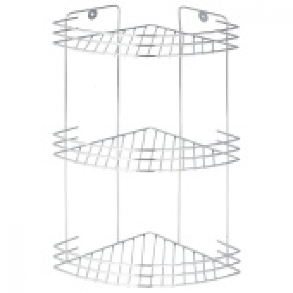 Полка настенная 3 яруса угловая Delphinium хром W2672С/101025