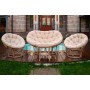 Террасный комплект Mamasan + 2 Papasan + Стол бамбук