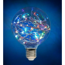 Лампа светодиодная LED  1 Вт, 220В, E27, RGB, G95 649921