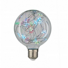 Лампа светодиодная LED  1 Вт, 220В, E27, RGB, G95 661008