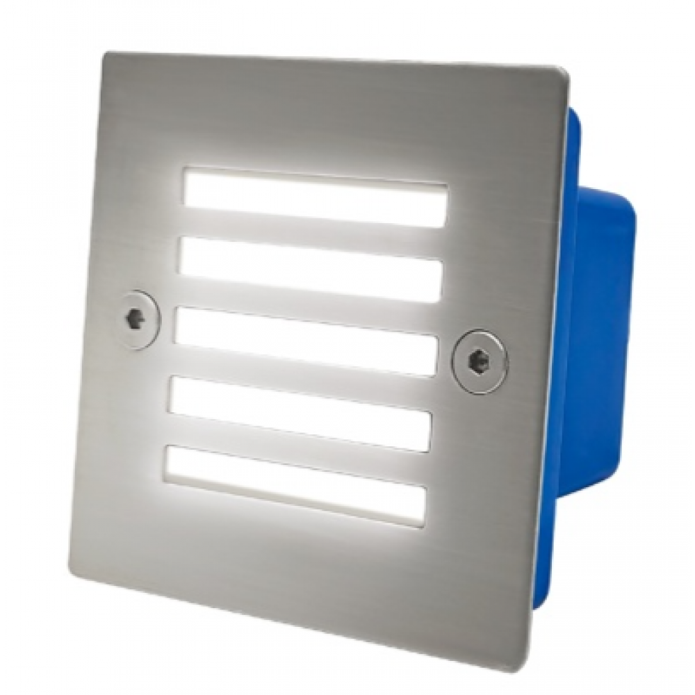 Светильник для ступеней 3Вт 5000К Металл Хром Квадрат с решеткой General GSTL-S1-3BT-5K 460104