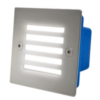 Светильник для ступеней 3Вт 5000К Металл Хром Квадрат с решеткой General GSTL-S1-3BT-5K 460104