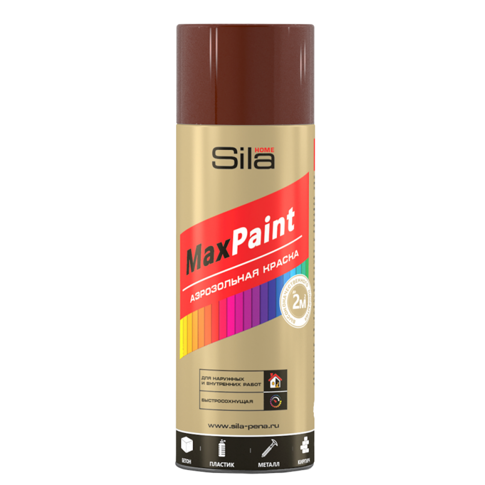 Краска Спрей Шоколадно-коричневый Sila Home Max Paint, 520 мл 