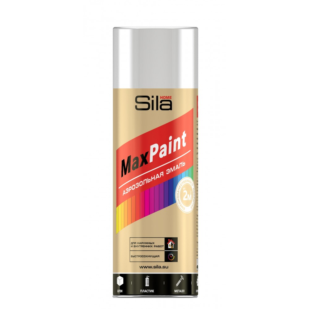Краска Спрей Белый глянцевый Sila Home Max Paint, 520 мл 