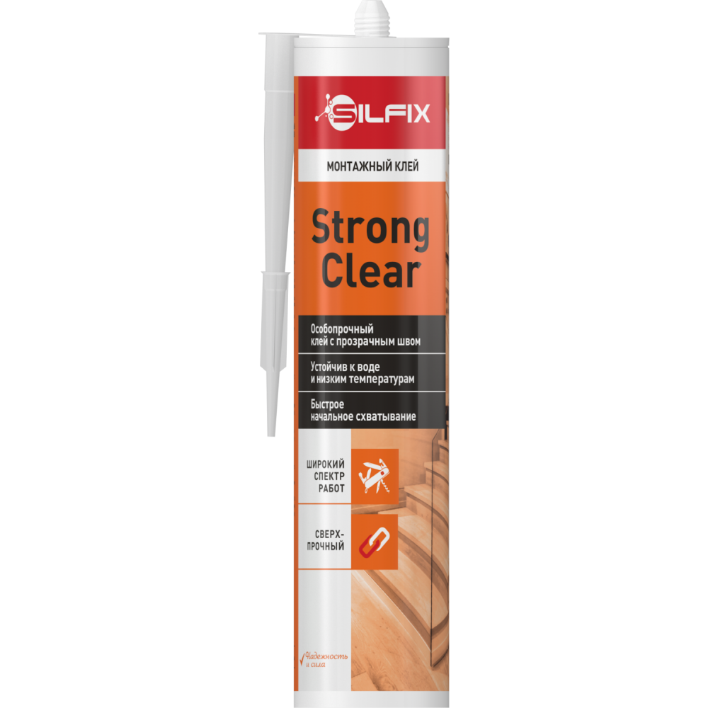 Клей монтажный универсальный прозрачный 290 мл Silfix Strong Clear