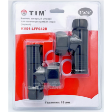 Вентиль для полотенцесушителя угловой 1"х1/2" гайка-гайка черный ПАРА KV01-LFF042B Вентиль для полотенцесушителя угловой 1"х1/2" гайка-гайка черный ПАРА KV01-LFF042B