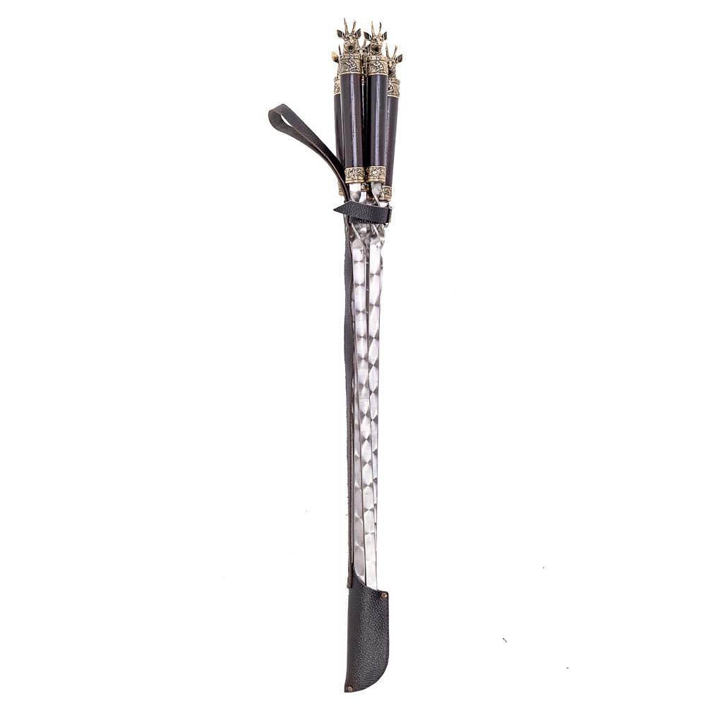 Набор шампуров 6 шт. 3*13*60 "Лесная фауна" Бронза в колчане