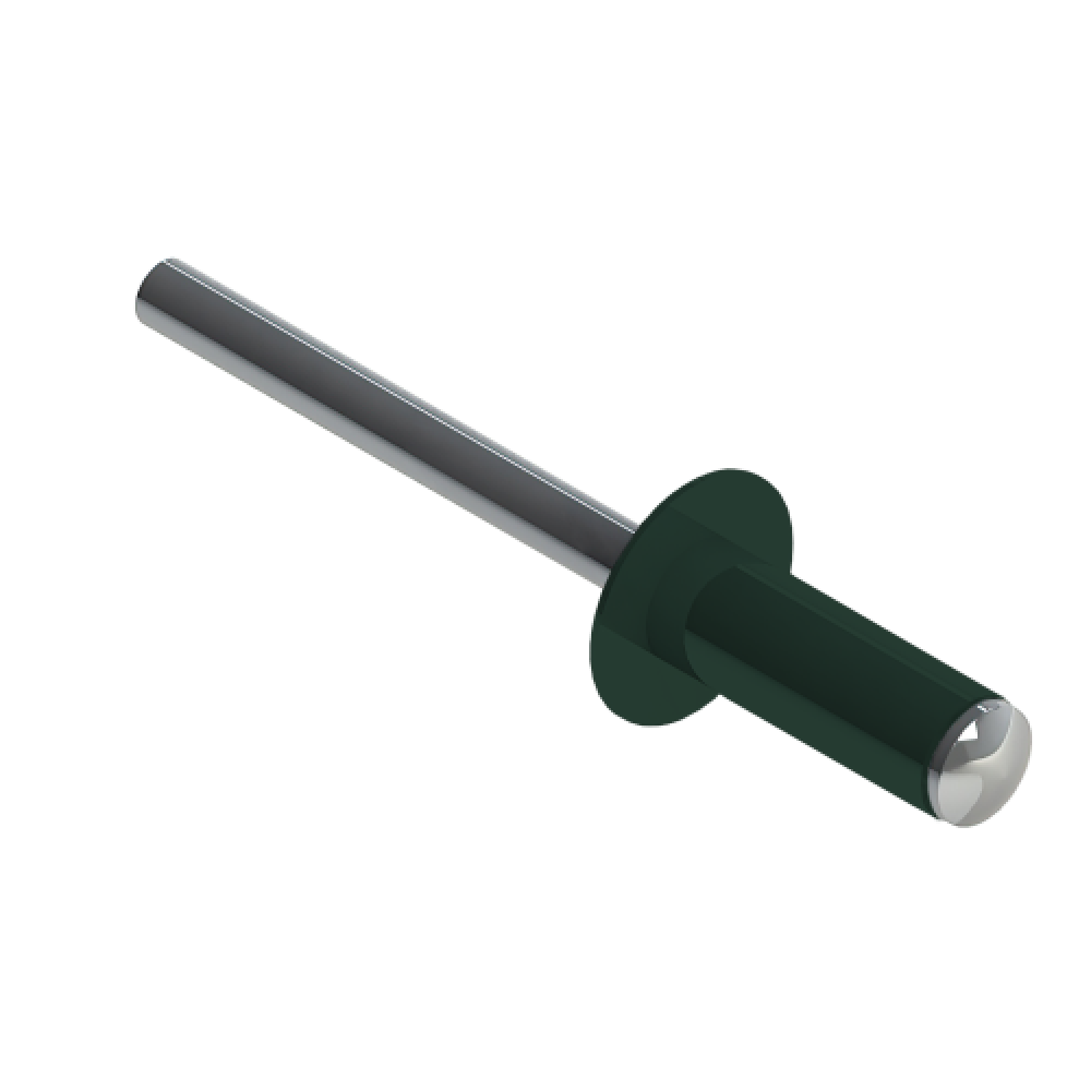 Заклепка д/глухих отв.ал./сталь  4,0*10 50шт. RAL 6005 Заклепка д/глухих отв.ал./сталь  4,0*10 50шт. RAL 6005