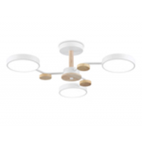 Светильник потолочный FL4855/3 WH/WD белый/дерево 54W 3000-6000K D660*170 (без ПДУ)