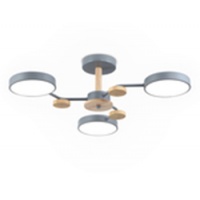 Светильник потолочный FL4856/3 GR/WD серый/дерево 54W 3000-6000K D660*170 (без ПДУ)