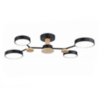 Светильник потолочный FL4860/4 BK/WD черный/дерево 60W 3000-6000K 700*400*120 (без ПДУ)