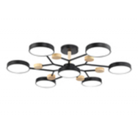 Светильник потолочный FL4866/7 BK/WD черный/дерево 126W 3000-6000K D830*190 (без ПДУ)