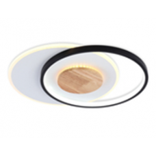 Светильник потолочный FL4789 WH/BK/WD белый/черный/дерево 54W 3000-6000K 460*365*45 (без ПДУ)