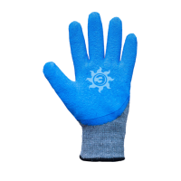 Перчатки х/б с латексным рифленым покрытием ладони синие 04/57