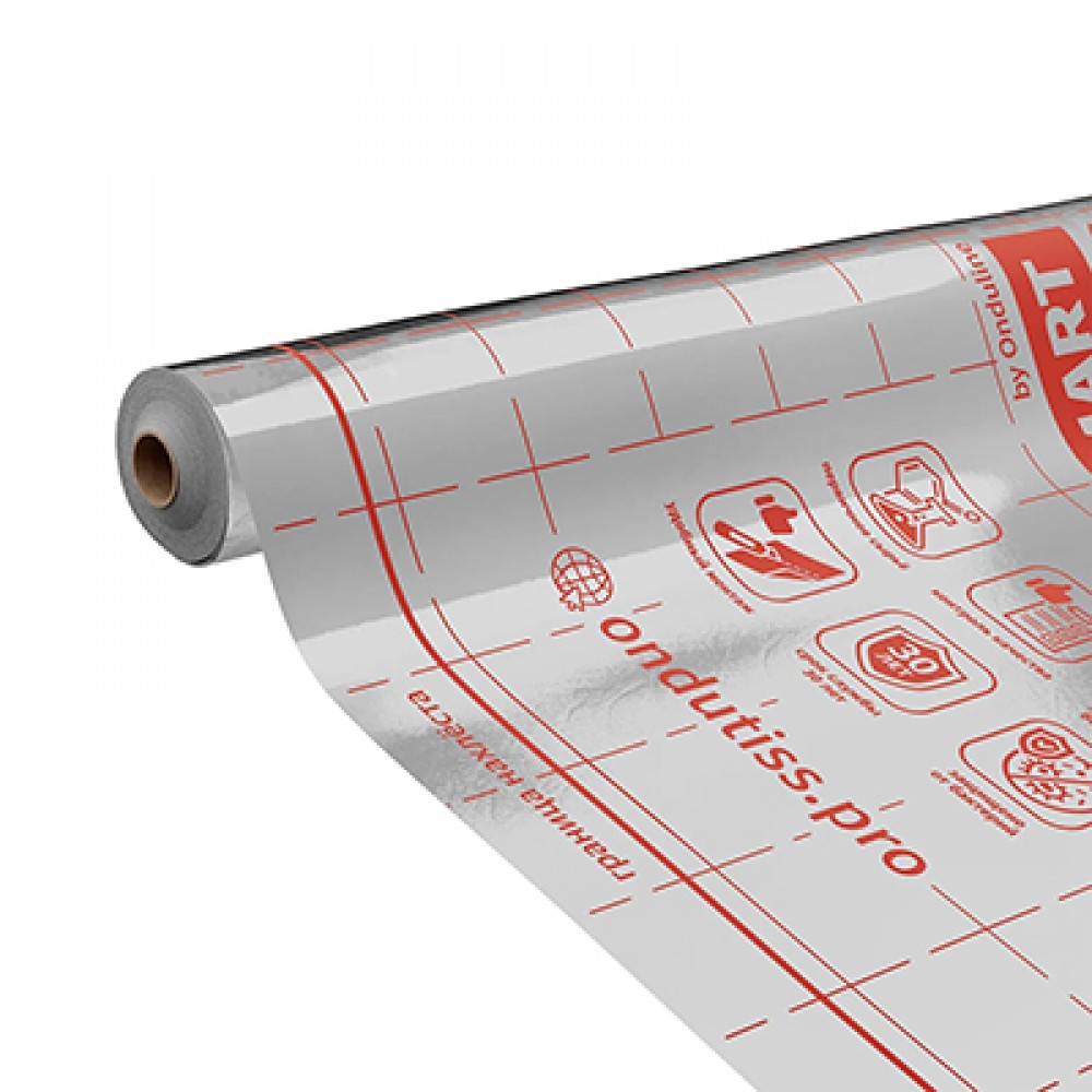 Пленка кровельная пароизоляционная теплоотражающая 5г/м2 ОНДУТИС SMART Termo (1,5м*20,0м=30м2) Пленка кровельная пароизоляционная теплоотражающая 5г/м2 ОНДУТИС SMART Termo (1,5м*20,0м=30м2)
