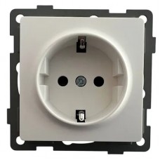 Розетка 1-я с/з со шторками белая U1A-006 SoftTouch AWS