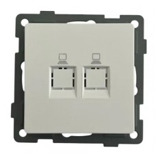 Розетка 2-я RJ45 (cat 5e) белая U1A-016-2 SoftTouch AWS