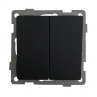 Выключатель 2-кл. проходной чёрный U2B-002-2 SoftTouch AWS