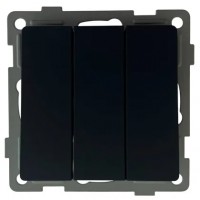 Выключатель 3-кл. чёрный U2B-003 SoftTouch AWS