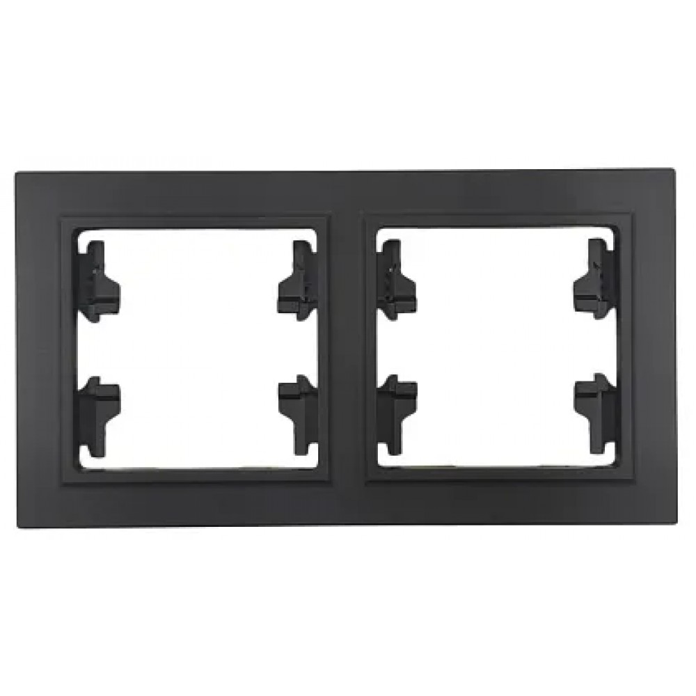 Рамка 2-я чёрная горизонтальная U2B-029 SoftTouch AWS