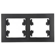 Рамка 2-я чёрная горизонтальная U2B-029 SoftTouch AWS