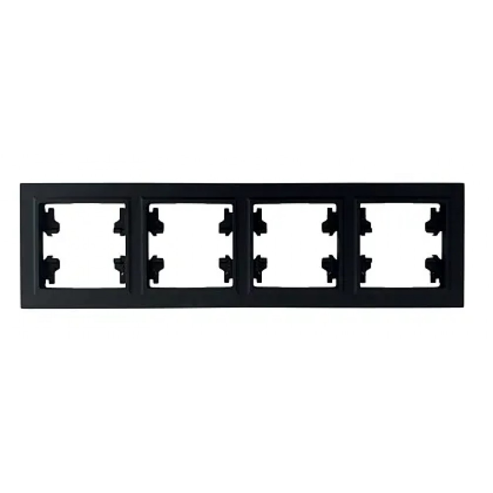 Рамка 4-я чёрная горизонтальная U2B-030 SoftTouch AWS