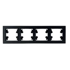 Рамка 4-я чёрная горизонтальная U2B-030 SoftTouch AWS