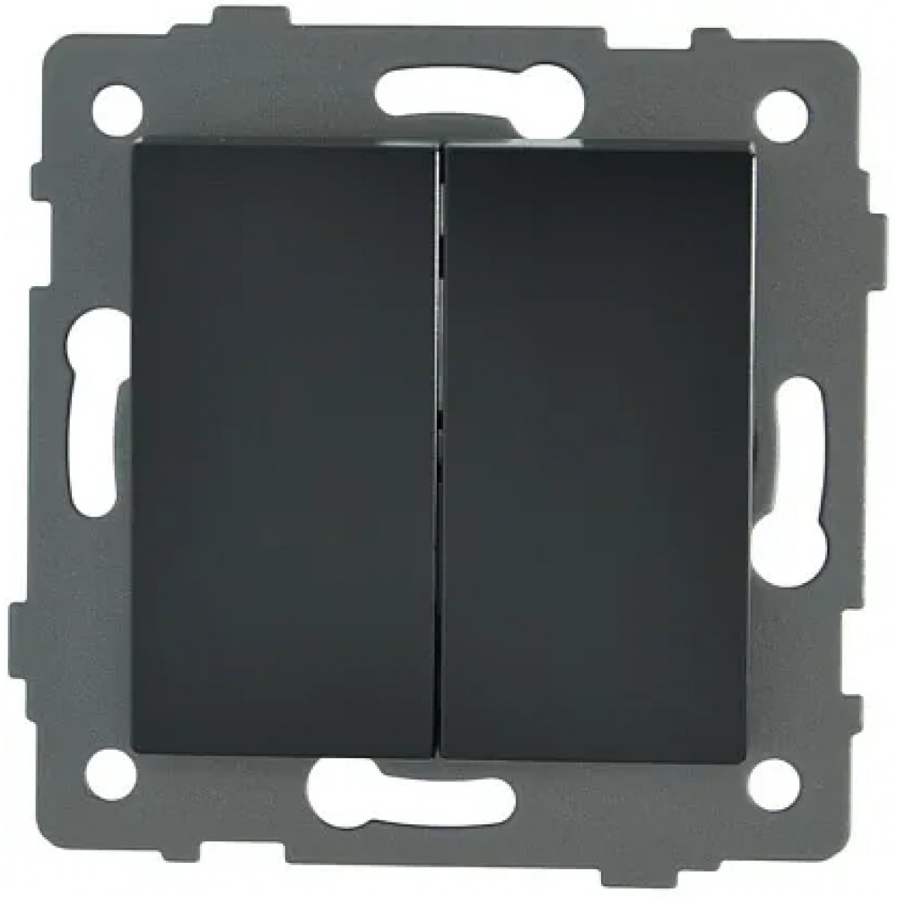 Выключатель 2-кл. чёрный A-009B AWS Выключатель 2-кл. чёрный A-009B AWS