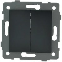 Выключатель 2-кл. чёрный A-009B AWS
