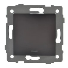 Выключатель 1-кл. с подсветкой чёрный A-002B AWS