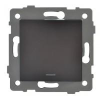 Выключатель 1-кл. проходной с подсветкой чёрный A-004B AWS