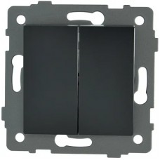 Выключатель 2-кл. проходной чёрный A-010B AWS