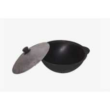 Казан 8л чугунный с плоским дном с крышкой Казан 8л чугунный с плоским дном с крышкой