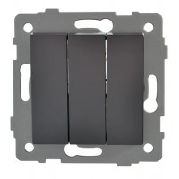 Выключатель 3-кл. чёрный A-015B AWS